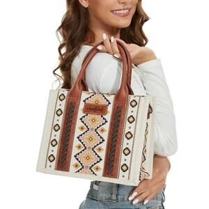 Wrangler Tote Bag Aztec Crossbody Purse Satchel Handbag Tan Brown